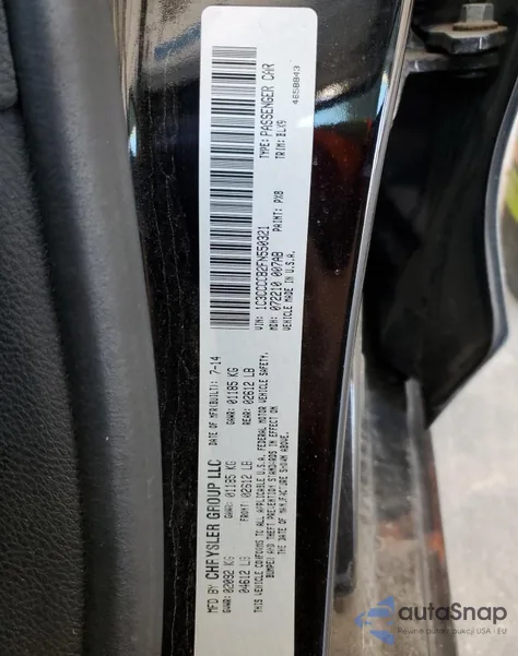 2015 Chrysler 200 C из США, поврежденный, VIN 1C3CCCCB2FN550321